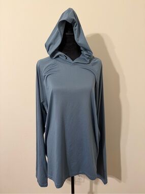 GAP FIT Light Slate Blue Hooded Long Sleeve Top